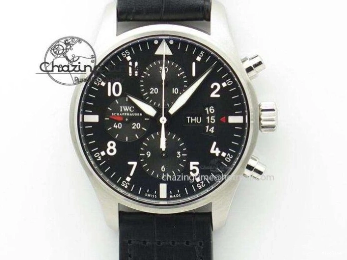 MIROTIME 0118 Pilot Chrono SS IW387809 ZF 1:1 Best Edition Silver Dial On SS Bracelet A Trendsetting 7327